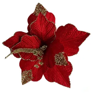 Оптовая продажа 30 см Рождественский Декор Искусственный Блеск Рождественские цветы украшения