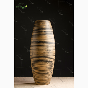 Jarrón de bambú decorativo de alta calidad rústico moderno lacado para decoración del hogar de proveedor vietnamita - Product Image 3