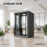 Cabines de travail modernes et mobiles UNIBOOTH, durables, multifonctionnelles, insonorisées, en aluminium, pour bureaux, studios, maisons, hôtels