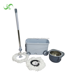 Yeni kendi kendini temizleyen mikrofiber zemin paspası Set ile çelik direk PP plastik kafa eller serbest çift kova tekerlek oturma odası kullanımı için - Product Image 3