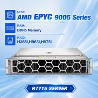Server Rak Virtualisasi OEM Dell EMC PowerEdge R7715 2U dengan CPU Seri AMD EPYC 9005/RAM 128G/SSD 480G/Daya 1100W