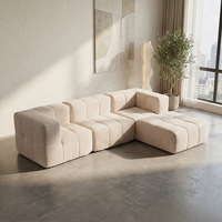 Sofá Modular sin Marco, Sofá Seccional en Forma de L, Envasado al Vacío, para Apartamentos, Salas de Estar y Espacios Pequeños
