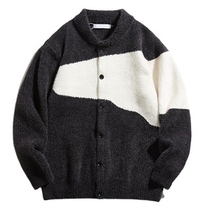 Customized Logo Men's Sweater <strong>Cardigan</strong> Knitted 2023 <strong>Best</strong> Selling American Trend Hip-hop Color Blocking Loose Streetwear <strong>Cardigan</strong> - Product Image 1