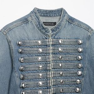 Nouvelle Veste en Jean Courte pour <span class=keywords><strong>Femme</strong></span> Printemps 2026, Col Montant, Style Minimaliste, Streetwear Décontracté, Tendance <span class=keywords><strong>Femme</strong></span>, Type Trucker - Product Image 4