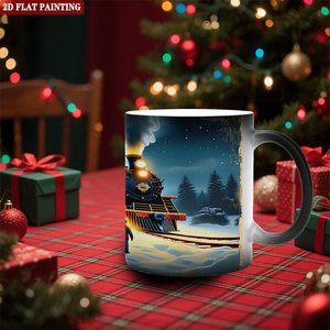Interactive Color Changing Hot Drink Mug Frosted Black 11oz <b>Ceramic</b> Heat Sensitive Magic <b>Cup</b> - Product Image 2