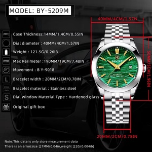 BENYAR 2024 New 40MM Men's <b>Mechanical</b> <b>Watch</b> 50M Waterproof Automatic Diving <b>Watch</b> Luxury Fashion Men's Stainless Steel <b>Watch</b> - Product Image 6