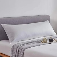 Housse de coussin corporel 100 % coton 800TC gris clair, longue, douce, de soutien complet, anti-bactérienne, certifiée OEKO-TEX pour adultes et hôtels