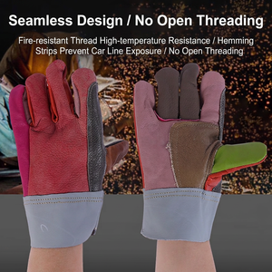 Gants de soudage en cuir de vachette, résistants à la chaleur, de protection robuste, à manchette courte, pour le soudage industriel - Product Image 3