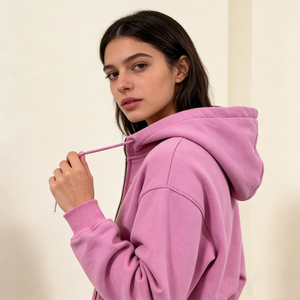 Sweat-shirts à capuche tendance pour femmes, <span class=keywords><strong>rose</strong></span>, à fermeture éclair, style graffiti, imprimé, surdimensionné, en polaire doux, streetwear quotidien - Product Image 3