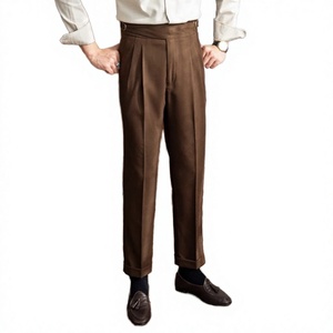 Nouveau Pantalon Long Droit Mi-Lourd Teint Uni Style Naples Italien Automne Hiver 2025 – Pantalon Décontracté Polyvalent pour Homme Britannique - Product Image 4