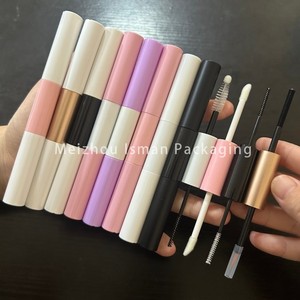 ISMAN Luxe 5ml + 5ml Tube de brillant à lèvres double embout rond rose blanc noir violet or rose Flacon d'eye-liner Vente en gros Marque privée - Product Image 3