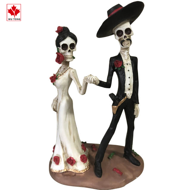 Статуэтка скелета из смолы на день мертвецов, каучуковый скелет в мексиканском стиле для украшения дома