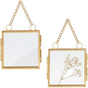 Wood Gold Plated <b>Square</b> <b>Picture</b> Photo <b>Frame</b> With Chain Hanging Wall Decoration Thanksgiving Office Dinning Room Use Attractive - Product Image 4