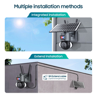 Caméra solaire Sectec HD 4MP 4G avec carte Sim 6W 2K IP 66 Caméra réseau PTZ dôme de vitesse domestique CCTV extérieure intelligente avec projecteurs