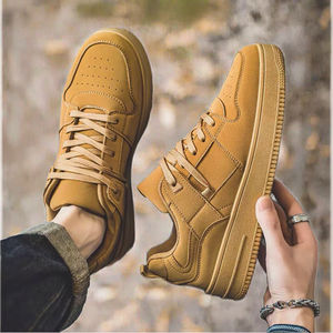 Chaussures de sport décontractées pour hommes M082 JUMU, empeigne en cuir, semelle en caoutchouc, lacets, baskets pour le printemps et l'automne, course à pied, marche, légères - Product Image 3