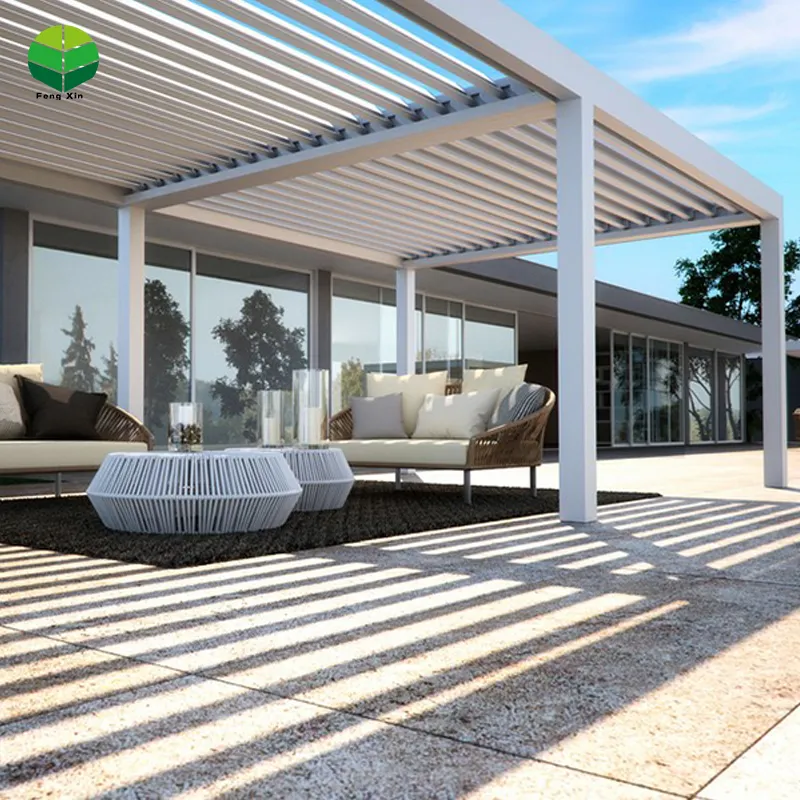 4*6M Stand-Alone Standard feritoia Gazebo persiana elettrica tetto Pergola alluminio ombra esterna