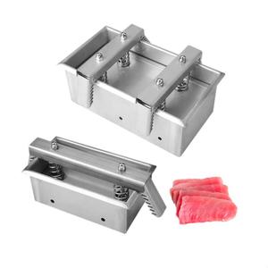 Prensa de carne de acero inoxidable personalizable SUNMAX para <span class=keywords><strong>hamburguesas</strong></span>, kebabs y carnes delicatessen-Opciones hidráulicas y manuales - Product Image 1