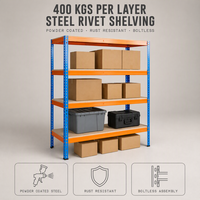 Étagère de stockage industrielle sans boulons, robuste, revêtue de peinture en poudre, 5 niveaux, 700 kg par niveau, antirouille, pour entrepôt