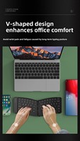 Keyboard Gunting Nirkabel Lipat, Ultra-Tipis, Senyap, Mini, Penyimpanan Mudah, USB Type-C, Daya Tahan Baterai 50 Jam untuk Tablet