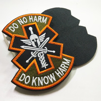Do No Harm the Vintage Totem Symbol Slogan Moral Bordado Gancho y parches de bucle