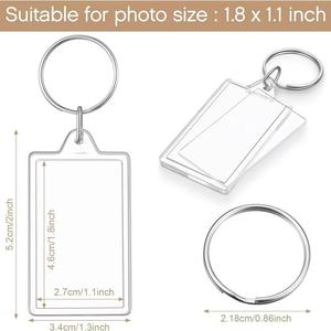 Porte-clés en acrylique transparent personnalisé avec impression photo décorative, logo publicitaire, mini album photo en acrylique - Product Image 6