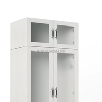 Armoire en bois blanc au design moderne, portes en verre dépoli, garde-robe unique, appartement, chambre à coucher, hôtel, avec 2 tiroirs extensibles