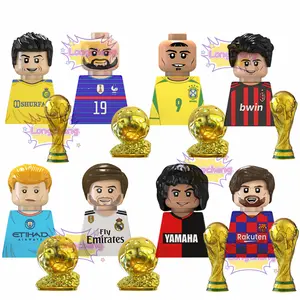 TV6502 Estrella del Fútbol Jugador Pedri Messi Bale Kaka Word Cup Personaje Mini Building Block Asamblea Figura Recoger Juguetes