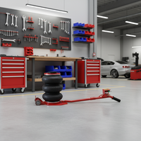 Cric pneumatique à triple sac Quick-Lift 3 tonnes avec poignées latérales pour réparation de véhicules en garage, outils de levage de voiture