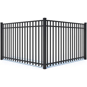 Hàng rào nhôm lạ mắt dễ dàng lắp ráp tùy chỉnh 6 ft 3 đường sắt phẳng hàng rào Nhôm hàng đầu - Product Image 3