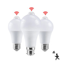 Ampoule LED pour éclairage d'urgence 12W avec détecteur de mouvement automatique Ampoule LED A60 avec détecteur de mouvement