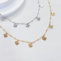2025 tout pur S925 argent Designer INS Style petit collier de pièces d'or avec chaîne de clavicule à la mode ciel étoilé plaqué