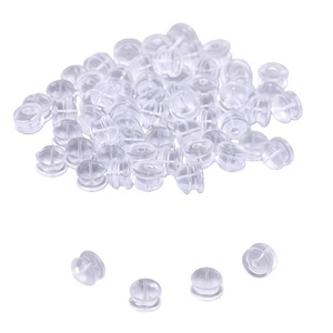 Flower Shape Transparent Earplugs 4.4mm Width 3mm Height For Earring Making Jewelry Accessories - Product Image 4