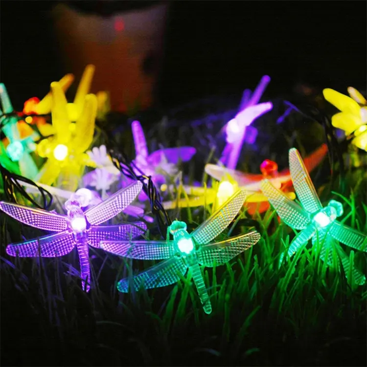निर्माताओं प्रत्यक्ष बेच 5 मीटर 20 लैंप एलईडी छोटे Dragonfly प्रकाश स्ट्रिंग सौर क्रिसमस हेलोवीन Luces डे Cadena
