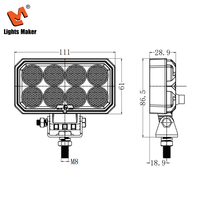 Luz Antiniebla Todoterreno 4x4 de 32W, 4.4 Pulgadas, LED, Haz de Luz Amplio, Rectangular, para Jeep, Tractor, SUV 0605-32