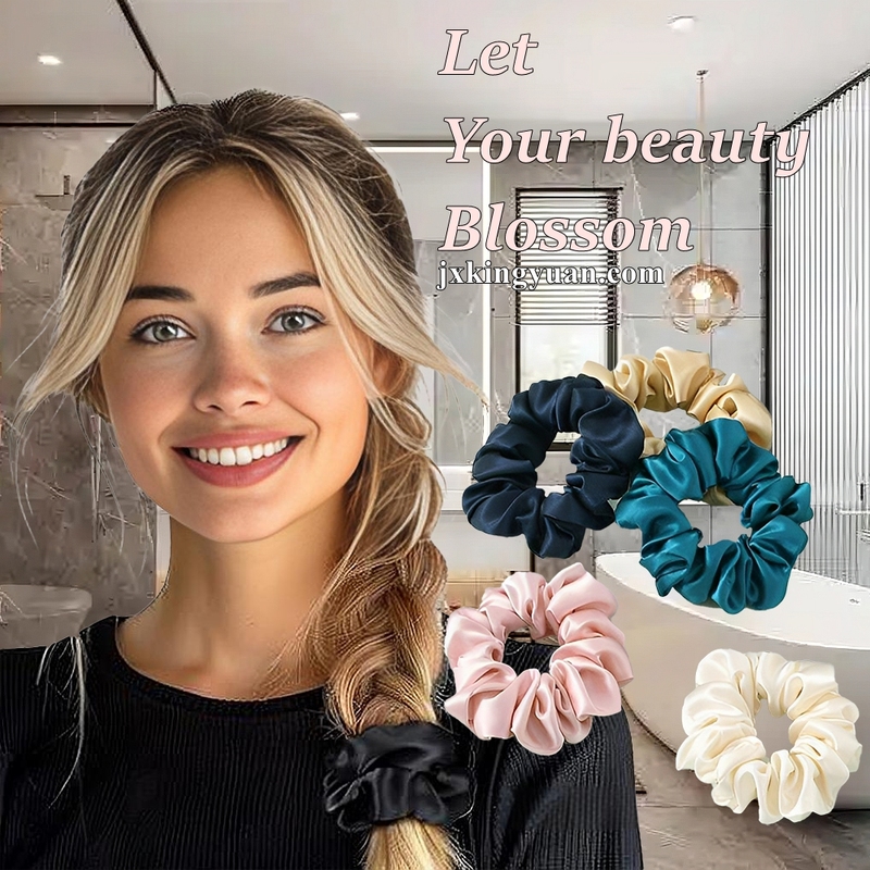 Satin Scrunchie Custom Label Logo Hair