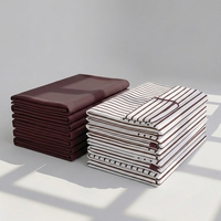 Ensemble de literie 4 pièces en coton 100% - Vente en gros - Design minimaliste - Couleur unie - Rayures - Utilisation toute saison