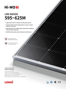 Venda quente Longi Painel Solar Himo7 N-Tipo Módulo <span class=keywords><strong>PV</strong></span> de Vidro Duplo 585W 590W 595W 610W 615W 620W Meia Célula 600W Painéis Solares - Product Image 2