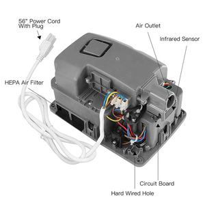 Sèche-mains industriel automatique AIKE Factory AK2803E 1150W à <span class=keywords><strong>sortie</strong></span> ronde et flux <span class=keywords><strong>d</strong></span>'air concentré - Product Image 5