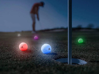 Balles de golf miniatures LED personnalisées avec logo, qui brillent dans le noir, balles de golf lumineuses pour Halloween, Noël, entraînement nocturne