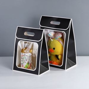Bolsa de Regalo de Lujo con Diseño de Ventana Tipo Concha en 2 Tamaños, Bolsa Portátil para Flores, Envoltorio para Floristería - Product Image 4