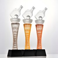 Trophée de pickleball en cristal haut de gamme, gravé au laser, poli, en forme 3D, écologique, directement de l'usine