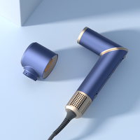 Sèche-cheveux ionique bleu professionnel Dibea ID70, fer à friser, lisseur, 1200W, 3 vitesses, 110 000 tr/min, moteur sans balais, multifonction