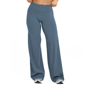 Pantalones acampanados holgados de cintura alta para mujer, cómodos, transpirables, para el hogar, Fitness, Yoga, mallas, informales, de Color sólido, a la moda - Product Image 4