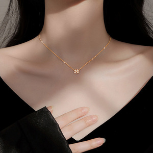 <span class=keywords><strong>Collana</strong></span> in <span class=keywords><strong>Argento</strong></span> S925 con Ciondolo a <span class=keywords><strong>Quadrifoglio</strong></span> in Zircone Rosa, Gioiello Personalizzato per Matrimonio e Fidanzamento - Product Image 3