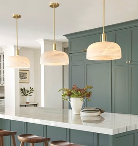 Hot nghệ thuật hiện đại Thiết kế đơn giản thạch cao Tuyết hoa trên đảo Đèn chùm ăn uống LED tự nhiên thạch cao Tuyết hoa treo ánh sáng mặt dây chuyền - Product Image 4