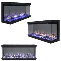 Cheminée électrique LCD virtuelle 3D sans fil de 50 pouces avec étincelles Installation d'insertion à commande anglaise pour un usage domestique ou hôtelier