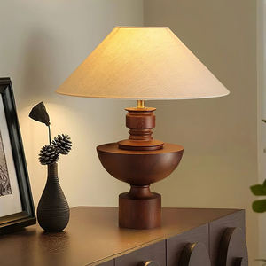 Lampe de table nordique moderne pour salon, hôtel, en bois, métal, <span class=keywords><strong>tissu</strong></span>, LED, haute qualité, nouveau design, stable, unique, lampe de table Heliosu Vase - Product Image 3