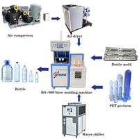 Machine de soufflage de bouteilles PET semi-automatique à 2 cavités personnalisée pour bouteilles d'eau en plastique