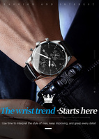 Montre-bracelet pour homme OLEVS 2880 personnalisée, étanche, lumineuse, chronographe haut de gamme, mouvement à quartz, mode, affaires, usage quotidien