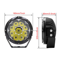 Vente en gros de phares de travail LED pour camions tout-terrain, personnalisés, 7 pouces, 120W, 1400M, faisceau hyper spot, étanches IP68, 12V 24V